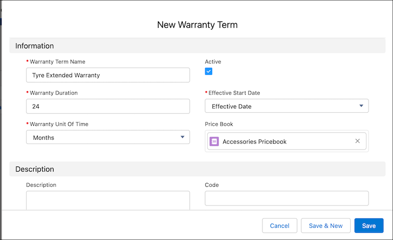 Salesforce Industries Summer ’22 Release Define warranty term
