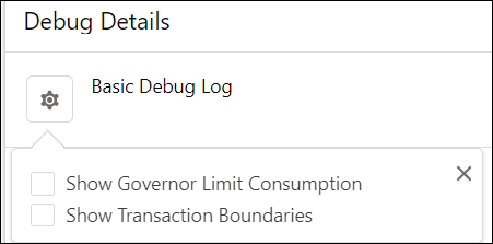 Basic Debug Log options