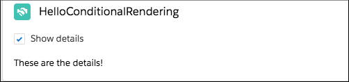 Checkbox with Show Details checked and detail text displaying beneath.